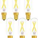 SHUWDKAR E14 Light Bulb 25 Watt Equivalent Warm White 2700K, LED 2W European E14 Candelabra Bulbs, Clear Glass, 6 Pack
