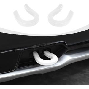 Tow Hook Cover fit for Chevy Silverado 1500 2007-2024, Front Bumper Tow Hooks Rubber Accessories, White