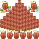Gejoy 48 Pcs Cantaritos de Barro 3oz Mini Mexican Clay Shot Glasses for Tequila, Margaritas, Mojitos Handmade Pottery Cups for Taco Tuesday Fiesta Bar Party Decor(72 Pcs)