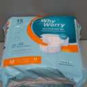 WhyWorry Adult Diapers with Tabs, Disposable Incontinence Briefs for Women & Men with Maximum Absorbency, Adult Briefs for Incontinence Overnight, Odor Control, Unisex, Medium, 15 Count