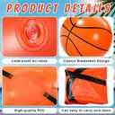 Soulchen 4 Pcs Basketball Inflatable Pool Floats Basketball Swimming Rings with 27" Inflatable Beach Balls Sports Theme Swim Tubes Rings for Adult Summer Sports Ball Decor Swimming Pool Beach Game