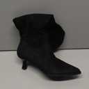 Coutgo Womens Wide Calf Knee High Boots Kitten Heel Pointed Toe Tall Boots Side Zipper Fall Winter Shoes (9, Black)