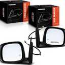 A-Premium Pair (2) Driver and Passenger Side Power Door Mirror(6 hole 5 prong) - Compatible with Dodge Grand Caravan & Chrysler Town & Country - Heated Manual Folding Black Outside Rear View Mirror