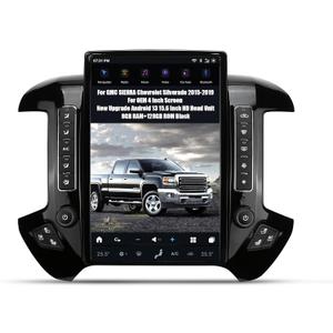 AuCar 15.6 Inch Touch Screen Android 13 Car Radio for GMC Sierra Chevrolet Silverado 2015-2019 Head Unit (Only OEM 4" Screen) Wireless Carplay GPS Navigation Multimedia Player (Piano Black)