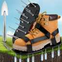 Lawn Aerator Shoes, Upgrade 2.4" Heavy Duty Spike Aeration Shoes Lawn with Adjustable Hook&Loop Straps, Easy Installation One-Size-Fits-All Grass Aerators for Yard Lawns Soil Patio (Black)