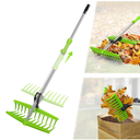 2-in-1 Leaf Grabber Rake, Back Saving Leaf Collector Tool with Long Handle, Efficient Leaf Picker Upper Grabber, Leaves Pickup Shovel for Lawns Yard Work Gardening