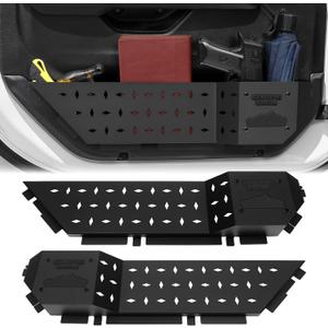 2PCS Metal Front Door Storage Box Pockets for 2018-2025 2026 Jeep Wrangler JL JLU 4XE and 2020-2026 Gladiator JT for Jeep Door Interior Storage Accessories Black