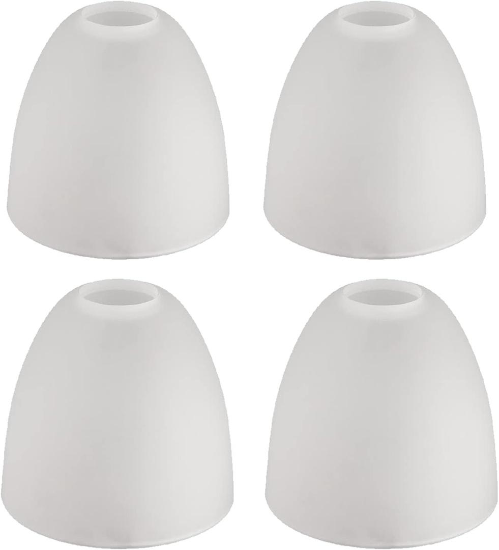 Giluta 4 Pack Bell Shaped Glass Shade Frosted Light Fixture Shades Replacement for Ceiling Fan Light Wall Light,Lipless with 1-5/8-inch Fitter Opening