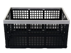 Yuright 42 L Stackable Storage Crates Large, 2 Packs, Collapsible Storage Crate Basket for Groceries