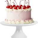 9-Inch Round White Porcelain Cake Stand - Show Off Your Desserts, Celebrate in Style, Perfect for Holiday Gatherings, Weddings & Parties