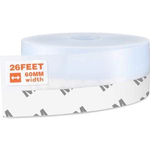 26 Feet Silicone Seal Strip, Transparent, 60MM  Door & Window Seal, Draft Stopper, Adhesive Tape for Doors, Windows & Shower Glass Gaps
