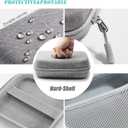 Small Travel Carrying Storage Case, 4.4"x4.4" Charger Organizer, Pouch compatible with MacBook Power Adapter, Laptop Accessories Cables, Cords, USB Drives, Earphones (Grey-Small-Oxford)