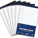 Woodlake Legal Pads 8.5 "x 14" – 6‑Pack, Wide Ruled, Premium White Paper Pad No ink Bleed, Micro‑Perforated Writing Pads,50 Sheets, Legal Size Note pads for School, Office & Home, Made in USA