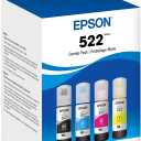 4 x Epson 522 EcoTank Ink Ultra-high Capacity Bottle Black & Color Combo Pack (T522120-BCS) Works with ET-2720, 2800, 2803, 2840, 4700, 4800, 4810