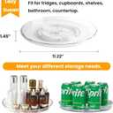 vacane Clear 11" Lazy Susan Organizer, 2 Pack Plastic Lazy Susan Turntable for Cabinet Rotating Pantry Lazy Susan Cabinet Organizer, Storage Containers for Kitchen, Refrigerator