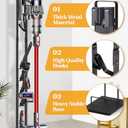 Haturi Vacuum Stand for Dyson V15 V12 V11 V10 V8 V7 V6, Metal Storage Holder for Cordless Vacuum & Accessories, Compatible with DC30 DC31 DC34 DC35 DC58 DC59 DC62 DC74, Black (with Rectangular Base)