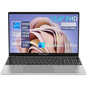 Binxarn 15.6" Laptop Computer, 16GB DDR4 RAM/512GB SSD, N95 Quad Core (up to 3.4 GHz), 1920x1080 FHD IPS Display, Win-11 laptops Computers, 2.4/5G WiFi and Bluetooth 4.2 (Space Silver) Binxarn 15.6" Laptop Computer, 16GB DDR4 RAM/512GB SSD, N95 Quad Core (up to 3.4 GHz), 1920x1080 FHD IPS Display, Win-11 laptops Computers, 2.4/5G WiFi and Bluetooth 4.2 (Space Silver)