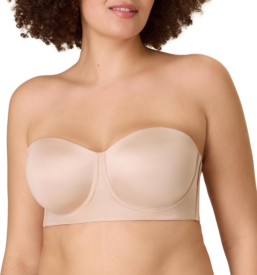 Playtex Womens Strapless Bra, Convertible Straps, Moisture-Wicking, 4801 (46DD, Almond)