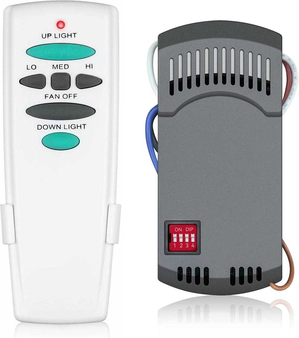 Universal Ceiling Fan Remote Control Kit, Replacement for Hampton Bay Harbor Breeze Hunter, Compatible with UC7078T UC7067RC CHQ7078T L3H2010FANHD Fan-HD6 FAN-28R, with Up/Down Light Control, Dimmable