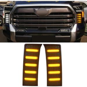 LED Daytime Running Lights For 2022 2023 2024 Tundra Fog Lights Toyota tundra CrewMax SR SR5 Limited DRL fog lights Assemblies Replacement black lens (DRL2)