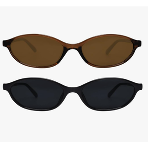 Retro Oval Sunglasses for Women Chic Cat Eye 90s Sunnies Lightweight Narrow Shades Trendy UV protection Sun Glasses