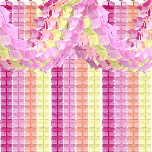 12Pcs Pink-White Peach Party-Decorations Streamers Garland,4-Leaf Clover Paper Streamer Reusable Hanging Garland for Women Bridal Shower Wedding Graduation Birthday Valentines Day Decorations