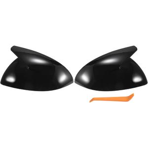 X AUTOHAUX Pair Car Rear View Driver Passenger Side Mirror Cover Cap Replacement Gloss Black for Mercedes-Benz C S CLASS W206 C200 C220 C260 C300 X206 W223 S400L Mirror Guard Covers