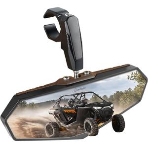 Evermotor 1 Set UTV Universal Center Mirror for ATV, Rear View Mirror for 1.6"-2" Roll Bar Cages with 360 Adjustable Aluminum Clamp Compatible with Polaris RZR Ranger Scooter Kawasaki Mule Gator