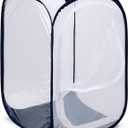 RESTCLOUD 36" Large Monarch Butterfly Habitat, Giant Collapsible Insect Mesh Cage Terrarium Pop-up 24 x 24 x 36 Inches (White with Black)