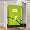 Pull Out Trash Can Under Cabinet 7-13 Gallon 50 Qt Under Sink Trash Can Pull Out Trash Can for Kitchen Cabinets Slide Out Garbage Can Under Counter, No Can Include (Black)