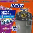 Hefty Ultra Strong 33 Gallon Trash Bags, Large Trash Bags Size, Trash Can Liners, Break Resistant Drawstring Closure, Resists Leaks, Punctures, and Tears, Black, Fabuloso Lavender Scent, 40 Bags