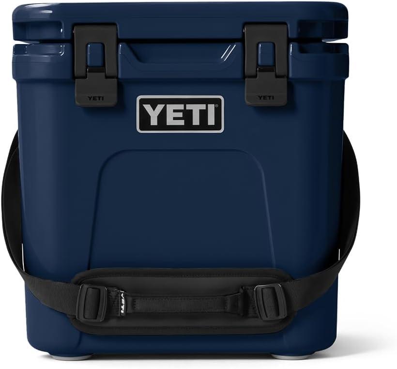 YETI Roadie 24 2.0 Hard Cooler with DoubleDuty Shoulder Strap and Drain Plug, 16.6"W x 14.1"D x 17.4"H, Navy