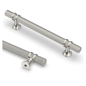 Asidrama 10 Pack 5 Inch(128mm) Knurled Brushed Satin Nickel Kitchen Cabinet Handles, Cabinet Pulls Kitchen Cabinet Hardware Cupboard Handles Drawer Pulls