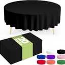 Pureegg Plastic Table Cloth Disposable 20 Pack, 84'' Round Table Cloths, Graduation Decorations Class of 2025, Graduation Party Tablecloths, Round, Plastic Cover, Leakproof & Sturdy, Black