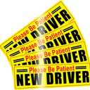 4 Pack Magnet Car Bumper Sticker | Please Be Patient New Driver| New Drivers Sticker Safety Warning, Magnetic Reflective Driver Bumper Sticker for Car Bumper Truck Window Auto Vehicles