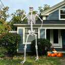 7.9Ft Halloween Skeleton with Movable Joints Plastic Skeleton for Yard Lawn Porch Decor