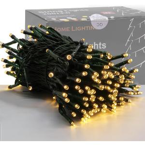 Home Lighting 66ft Christmas Decorative Mini Lights, 200 LED Green Wire Fairy Starry String Lights Plug in, 8 Lighting Modes, for Indoor Outdoor Xmas Tree Wedding Party Decoration (Warm White)