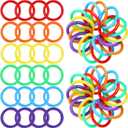 Outus 144 Pieces Plastic Binder Rings Loose Leaf Multi-Color Plastic Book Rings Flexible for Cards, Document Stack and Swatches Organization School Home, or Office Use, 6 Colors(27 mm)