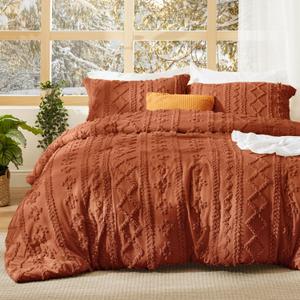 Bedsure Boho Bedding Set Queen, Bedroom Decor Comforter Set Terracotta