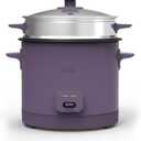 bella 16 Cup Rice Cooker with Steamer, Dishwasher Safe Steaming Basket, Rice Paddle and Measuring Cup, Removable Nonstick Cooking Bowl, Automatic Keep Warm Function, 400 Watt, Plum