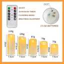 Flameless LED Candles Set of 5 with Dancing Flame Effect, Remote Control & 24-Hour Timer, Perfect for Yoga & Meditation Atmosphere, Battery Operated Indoor & Outdoor Candles (D3 x H3.94-7.87)