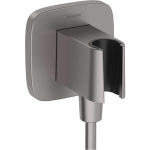 hansgrohe Handheld Shower Wall Outlet 1/2-inch Thread Connection in Brushed Black Chrome, 26887341