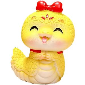 3pcs Mini Chinese New Year Snake Figurines, Lucky Snake Ornaments Year of The Snake 2025, Cartoon Snake Figurines Chinese Animal Statue Decoration, Colourful Box Set, Assorted