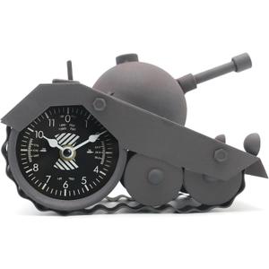 Army Tank Desk Clock for Men - Military Veteran Gifts, Silent Non-Ticking Metal Tank Sculpture, Man Cave Office Desk Decor Handcrafted 8.65.1 Inches