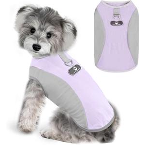 Dog Cooling Vest with D-Ring Dog Tshirt Sun Protection Small Puppy Clothes for Girls Boys Stretchy Shirts for Dogs Lightweight Breathable Shirt French Bulldog Frenchie Dachshund Clothes, Size Small (1Pack Purple)
