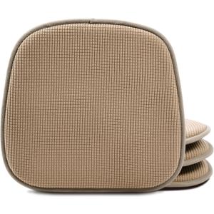 Shinnwa Kitchen Seat Cushions Set of 4, Non Slip Dining Chair Cushions, U-Shaped Indoor Chair Pads, 4 Pack, 15 x 16 Inches, Brown