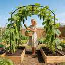 Tall Garden Arch Trellis for Climbing Plants, 87in Tall Metal Plant Support Trellis Archway for Climbing Plant Vegetables Cucumber, Outdoor Yard Lawn Garden Arch Tunnel Trellis 87" H x 75" L x 71" W