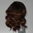 Brown Highlight Short Wavy Wig for Women Lace Hairline Bob Style Synthetic Heat Resistant - Natural Appearance for Everyday Hairstyle 14 Inch