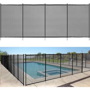 YITAHOME Pool Fence for Above Ground Pools 4 x 12FT Mesh Pool Safety Fence Outdoor Swimming Backyard Garden Pool Fencing, Black