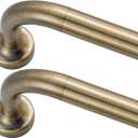Warm Gold Curtain Rods 2 Pack,1 Inch Disc Curtain Rods for Windows 66 to 120",Blackout Wrap Around Curtain Rod with Aluminum Finials and Brackets,No Screw Disassembly Adjustable Curved Curtain Rod